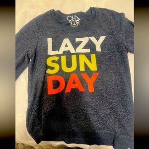 Chaser Lazy Sunday Sweatshirt Avalon Gray Cozy Loungewear Graphic Print